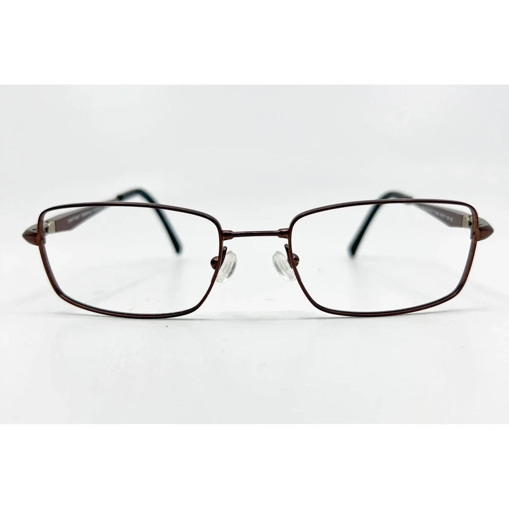 EasyTwist Eyeglass Frames Mens Brown Metal Rectangular 48-17-135